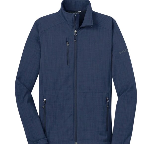 Eddie Bauer Men's Blue Shaded Crosshatch Softshell Jacket - Picture 1 of 1
